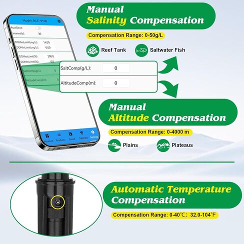 Dissolved Oxygen Meter Pond Oxygen Meter Water, Aquarium Do Meter in Kuwait