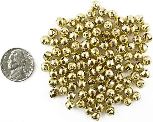 0.25 Inch 6mm Tiny Gold Jingle Bells Charms Bulk 100 Pieces in Kuwait