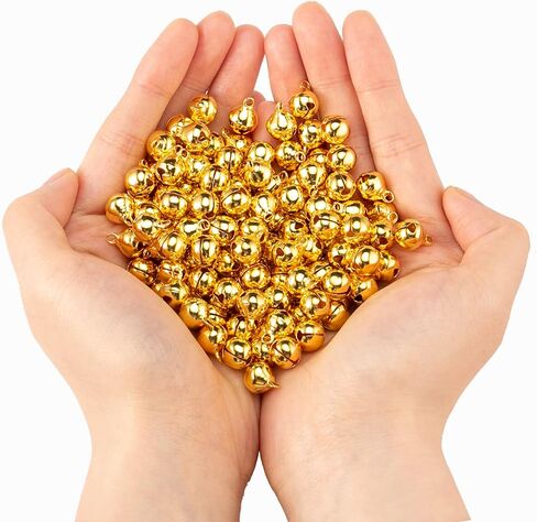 120PCS Gold Jingle Bells Small Bell Mini Bells for DIY Bracelet Anklets Necklace Knitting/Jewelry Making 0.4 inch(Gold) in Kuwait