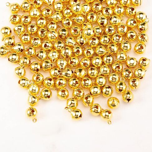 120PCS Gold Jingle Bells Small Bell Mini Bells for DIY Bracelet Anklets Necklace Knitting/Jewelry Making 0.4 inch(Gold) in Kuwait