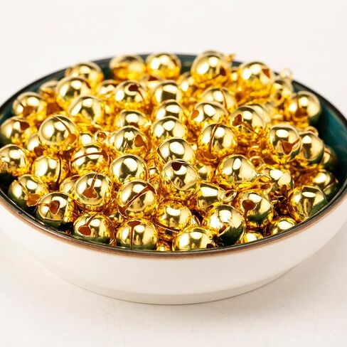 120PCS Gold Jingle Bells Small Bell Mini Bells for DIY Bracelet Anklets Necklace Knitting/Jewelry Making 0.4 inch(Gold) in Kuwait