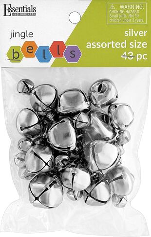 Essentials By Leisure Arts Jingle Bells Assorted Sizes Silver 43pc - Silver Craft Bells in 3 Sizes for Holiday Ornaments, DIY Decorations, Jewelry, and Crafts in Saudi Arabia