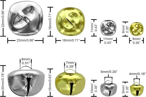 Essentials By Leisure Arts Jingle Bells Assorted Sizes Silver 43pc - Silver Craft Bells in 3 Sizes for Holiday Ornaments, DIY Decorations, Jewelry, and Crafts in Saudi Arabia