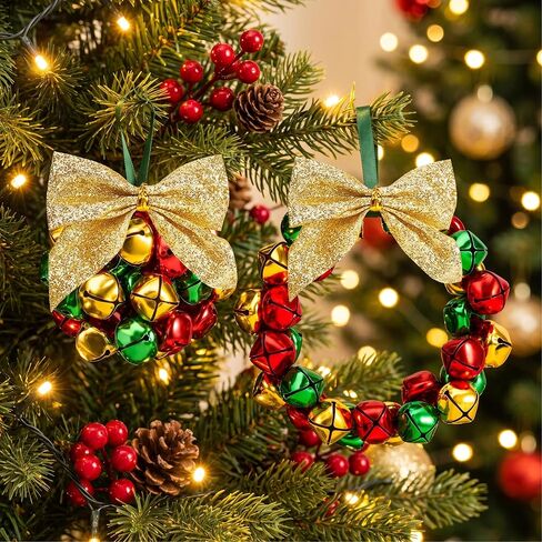 Caydo Christmas Jingle Bells Ornament Kit with Red Green Gold Bells in Kuwait