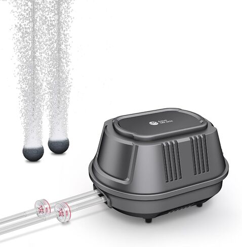 AquaMiracle Aquarium Air Pump 3W/6W/10W, Super Quiet Powerful Fish Tank Air Pump with Double-Layer Sound Insulation, Adjustable Pond Aerator Pump, High Efficiency Oxygen Supply for Aquariums in Kuwait