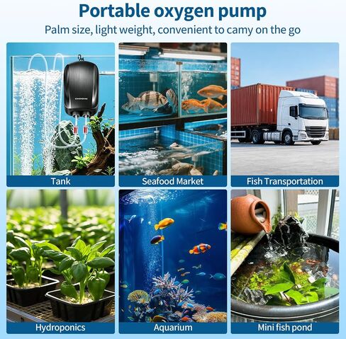 Aquarium Air Pump 4W Ultra Quiet Oxygen Aerator for 5-60 Gallon Fish Tanks in Kuwait