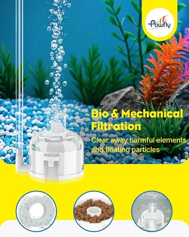 Pawfly 27 L/h Aquarium Air Pump, Mini Air Pump for 1-15 Gallon Fish Tanks in Kuwait