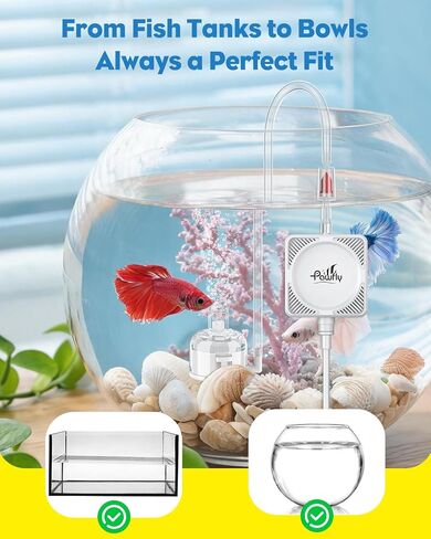 Pawfly 27 L/h Aquarium Air Pump, Mini Air Pump for 1-15 Gallon Fish Tanks in Kuwait