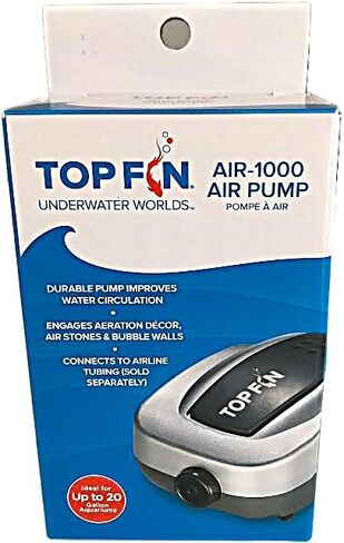 Top Fin Aquarium Air-1000 Pump. Ideal for Up to 20 Gallon Aquariums. in Kuwait