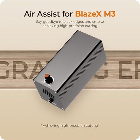 BlazeX Air Assist for M3 & M2 Pro Laser Engraver, Air Pump with Stepless Adjustable Knob, Professional Smoke Removal & Edge Cleaning, Easy Installation Accessory for Improved Cutting Performance in Kuwait