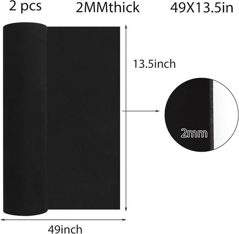 DIYASY 2 Pack EVA Foam 2mm, 49 x 13.5in Black EVA Cosplay Foam Roll Large in Kuwait