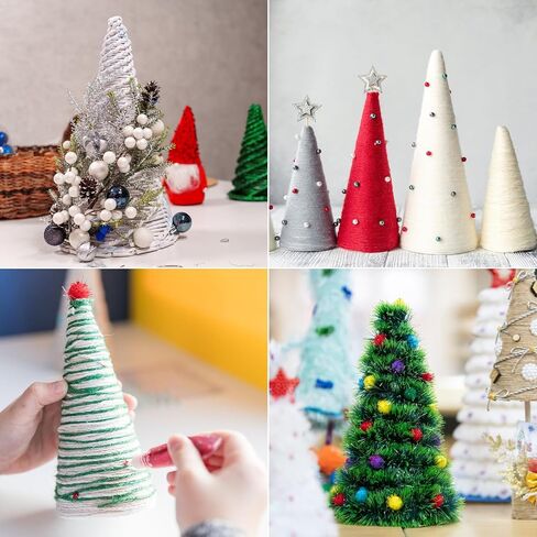 DIYASY 12 Pcs Foam Cones for DIY Crafts, White Polystyrene Christmas Tree Foam Cones Arts and Craft Supplies for DIY Home Craft Project Table Centerpiece Assorted Size in Kuwait