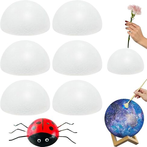 8 Inch Craft Foam Half Sphere, 6 Pack White Half Foam Balls for DIY Crafts in Kuwait
