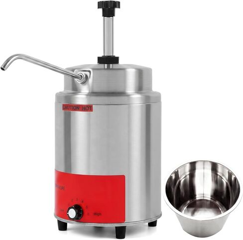 Electric Cheese Warmer with Pump Sauce Warmer Commerical 4.4l Capacity Sauce Dispenser for Nacho Cheese,Hot Fudge,Caramel,Chilli,Butter (Silver(110V)) in Kuwait