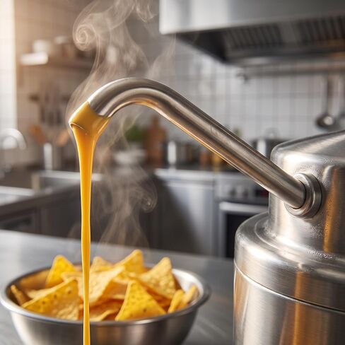 Electric Cheese Warmer with Pump Sauce Warmer Commerical 4.4l Capacity Sauce Dispenser for Nacho Cheese,Hot Fudge,Caramel,Chilli,Butter (Silver(110V)) in Kuwait