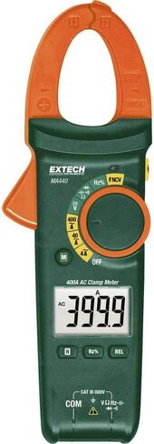 جهاز قياس المشبك Extech MA440 مع كاشف جهد عدم الاتصال؛ 400 أمبير تيار متردد؛ حجم الفك 1.2 بوصة؛ يناسب ما يصل إلى 500 متر مكعب؛ الوضع النسبي للسعة، الاحتفاظ بالبيانات، إيقاف التشغيل التلقائي ومؤشر البطارية المنخفض، أخضر in Kuwait