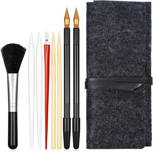 9 PCS Scratch Art Tools, Scratching Painting Art Set Tools: Including Tool Bag, Scratch Coloring Pens, Plastic and Wooden Stylus, Scraper, Clean Brush for Adults Painting Scratch Art in Kuwait