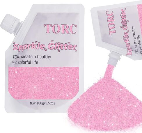 TORC Brown Extra Fine Glitter Chocolate Bronze 1/96" Ultra Fine 100g (3.5oz) Glitter with Spout Pouch, Easy Pour No Spill Bag for Resin, Tumblers, Slime, Autumn, Thanksgiving, Makeup, Nails, Hair in Saudi Arabia
