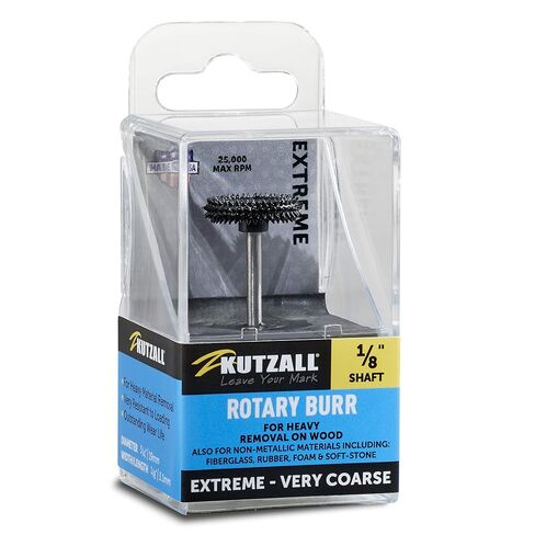 Kutzall Original Rotor Saw Rotary Burr, 1⁄8" Shaft, Fine - Woodworking Attachment for Dremel, Foredom, DeWalt, Milwaukee. Abrasive Tungsten Carbide, 3⁄4" (19mm) Dia. X 1⁄8" (3.1mm) Length, RS-34-EG in Kuwait