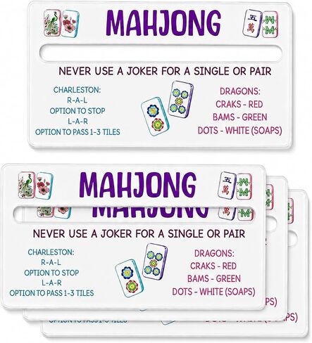 4 Pack Clear Acrylic American Mahjong Card Line Readers with Rule Reminders in Kuwait