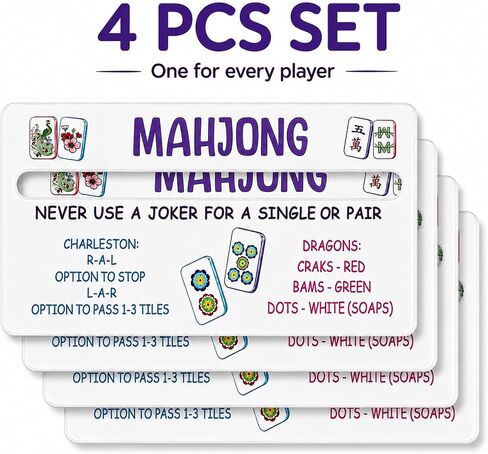 4 Pack Clear Acrylic American Mahjong Card Line Readers with Rule Reminders in Kuwait