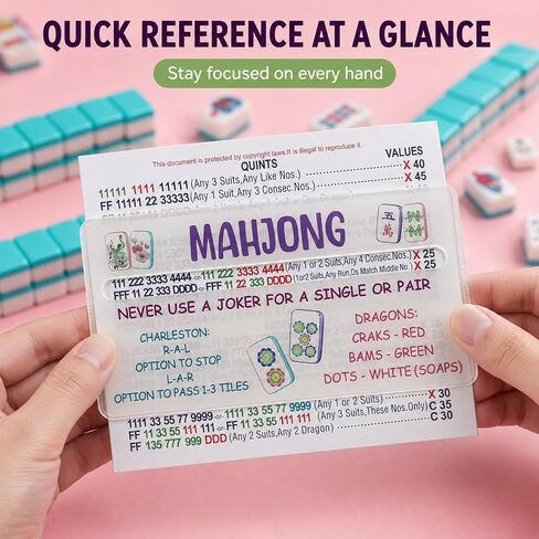 4 Pack Clear Acrylic American Mahjong Card Line Readers with Rule Reminders in Kuwait