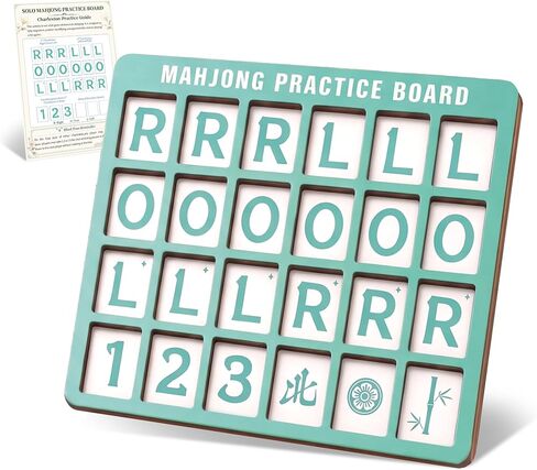 Solo Mahjong Board, Portable Wooden 24-Slot Practice Board for Charleston in Kuwait