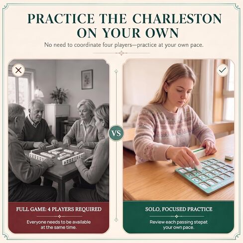 Solo Mahjong Board, Portable Wooden 24-Slot Practice Board for Charleston in Kuwait