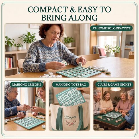Solo Mahjong Board, Portable Wooden 24-Slot Practice Board for Charleston in Kuwait