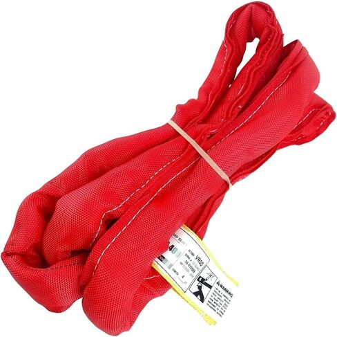 Chenango Supply USA Made VR5 X 6 'Red Slings 4'-30' أطوال في القائمة، غطاء مزدوج الطبقات حبال رفع بولي مستديرة لا نهاية لها، 13,200 رطل Vert، 10,560 رطل قلادة، 26,400 رطل سلة (بوليستر أمريكي) (6 قدم) in Kuwait