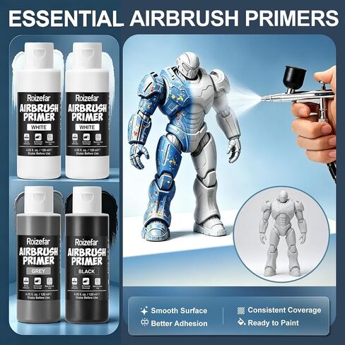 Roizefar Airbrush Medium Set, 8-Piece Acrylic Ready to Spray Painting Kit in Kuwait