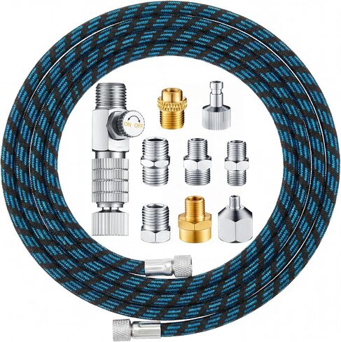 Hotop 10 ft Airbrush Hose Nylon Braided Hose Standard 1/8" - 1/4" Adapter in Kuwait