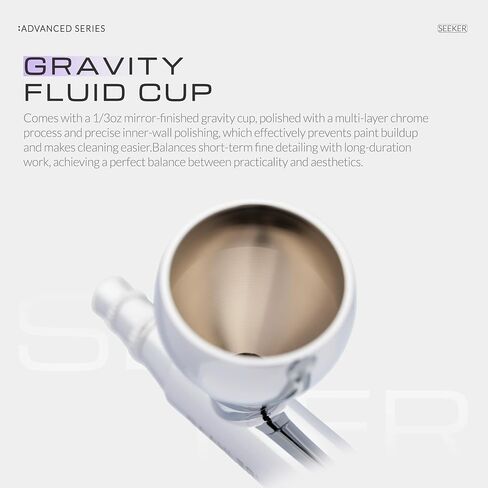 Gaahleri Airbrush Seeker, Dual-Action Gravity Feed with 6-Channel Quick-Release Nozzle, 0.3 & 0.5mm Dual Needle/Nozzle Set, 1/3oz Cup & Ergonomic Calm Island for Model Building Model Painting Art in Kuwait