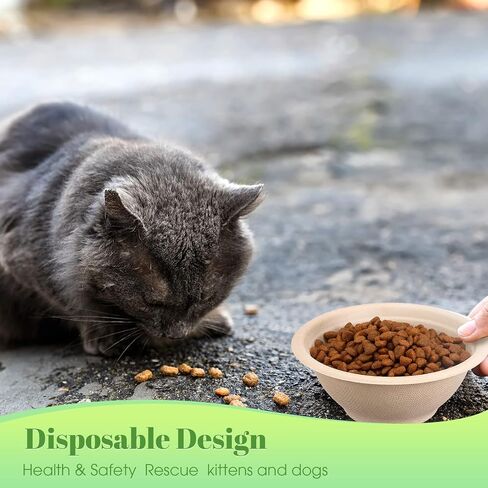 Thenshop 200 Pcs Disposable Pet Bowls Bulk Biodegradable Paper, 8 oz in Kuwait