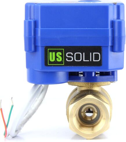 U.S. Solid Motorized Ball Valve- 1/2" Brass Ball Valve with Full Port, 9-24V AC/DC and 2 Wire Auto Return Setup (Pack of 12) in Kuwait