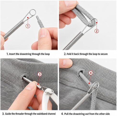 2 Pack Easy Threading Tool for Sewing Needles | Effortless Hand Needle Threader with Flexible Spring | Elastic Waistband Threader Helper for Sewing, Crafts & Household Repairs in Kuwait