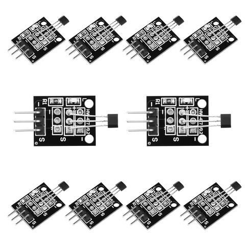 FORIOT 10Pcs DC 3.3V-5V KY-003 Hall Effect Sensor Module 3144E A3144 Hall Effect Magnetic Sensor in Kuwait
