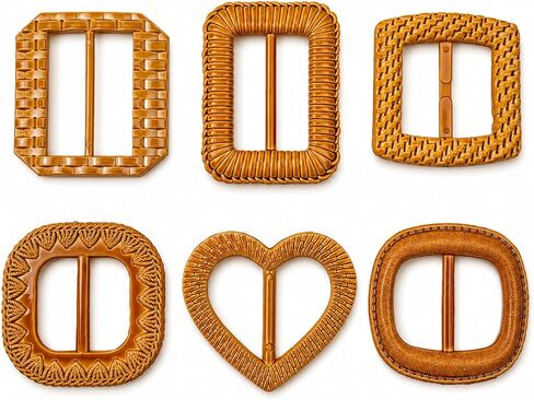 6PCS Scarf Ring Clasp, Retro Silk Scarf Holder Clips, Woven-Look Plastic Waist Cinch Buckles for T-Shirts, Dresses, Belts Strap and Garment Tie Up Corner Knotted Decor in Kuwait