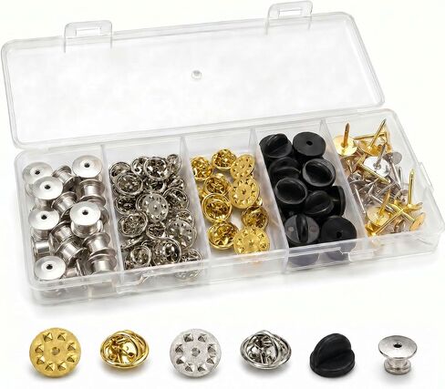 110-Piece Pin Back Replacement Kit, Locking Backs for Enamel and Lapel Pins in Kuwait
