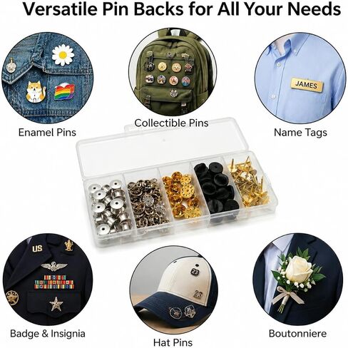 110-Piece Pin Back Replacement Kit, Locking Backs for Enamel and Lapel Pins in Kuwait