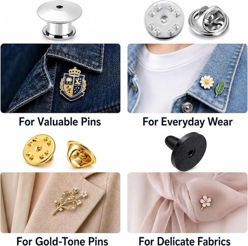 110-Piece Pin Back Replacement Kit, Locking Backs for Enamel and Lapel Pins in Kuwait
