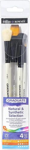 Daler-Rowney Graduate Mixed Media Wallet Set Watercolour 4 Assorted Brushes in Kuwait
