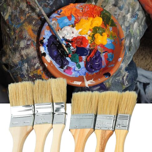 Artist Flat Paint Brush Flat Head Paint Brush Large Paint Brush for Oil Acrylic Painting Watercolor Wood Wall Decorating Art Paint Brushes Professional Art Paint Brushes for Kids Adults Acrylic Oil in Kuwait