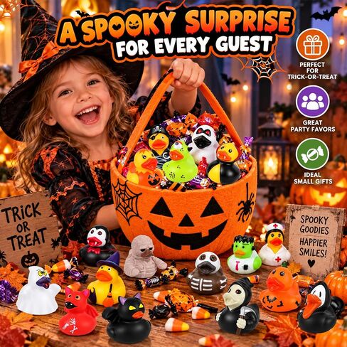 EKisemio 36 Pack Halloween Rubber Ducks, Halloween Ducks Bulk for Jeeps in Kuwait