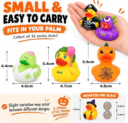EKisemio 36 Pack Halloween Rubber Ducks, Halloween Ducks Bulk for Jeeps in Kuwait