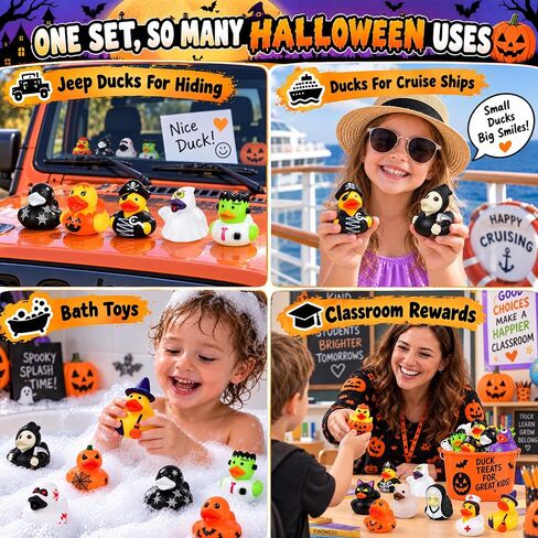 EKisemio 36 Pack Halloween Rubber Ducks, Halloween Ducks Bulk for Jeeps in Kuwait