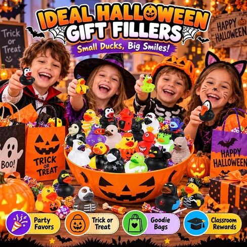 EKisemio 36 Pack Halloween Rubber Ducks, Halloween Ducks Bulk for Jeeps in Kuwait