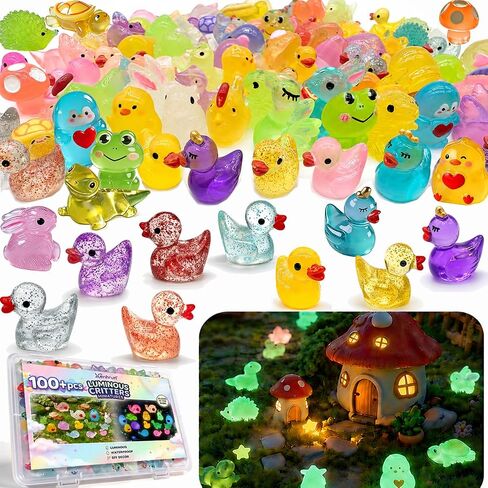 100pcs Mini Resin Animals for Kid: Luminous Figures for Classroom Rewards in Kuwait