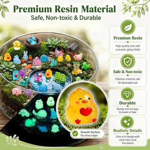 100pcs Mini Resin Animals for Kid: Luminous Figures for Classroom Rewards in Kuwait