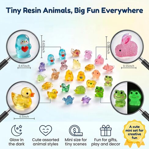 100pcs Mini Resin Animals for Kid: Luminous Figures for Classroom Rewards in Kuwait